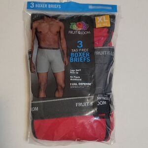 Fruit of the Loom Men's Cotton Boxer Briefs, 3 Pack, Size XL